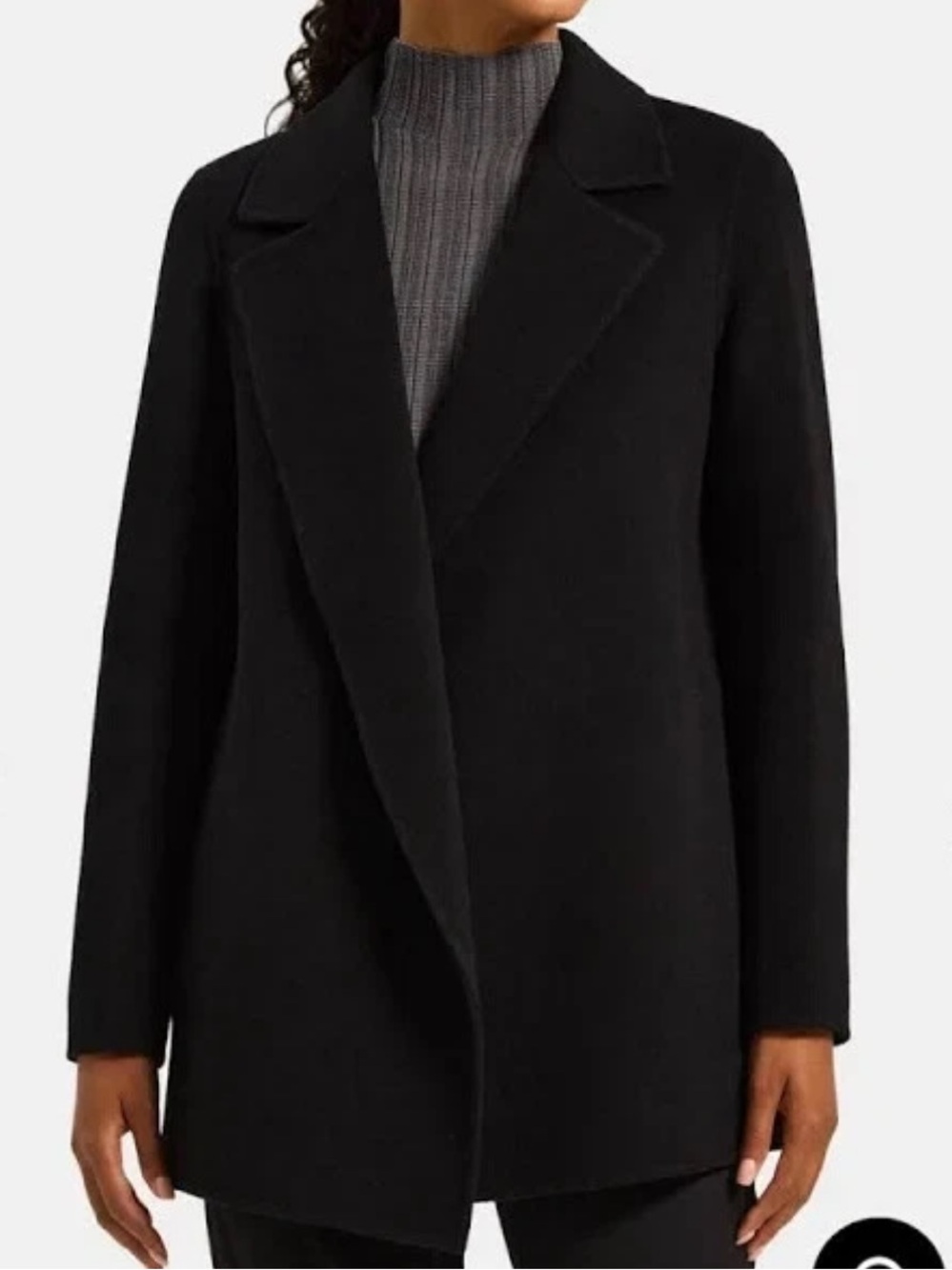 Theory ‘Sileena’ Open-Front Coat. Black.
